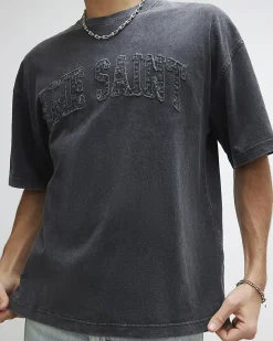 Black Oversized Fit Cotton Ame Saint T-Shirt