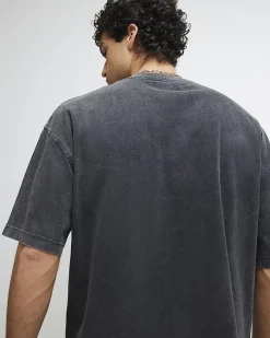 Black Oversized Fit Cotton Ame Saint T-Shirt