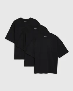 Black Oversized Fit Cotton Crew Neck T-Shirt