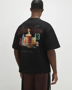 Black Oversized Fit Cotton Las Vegas T-Shirt