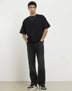 Black Oversized Fit Crew Neck T-Shirts 3 Pack
