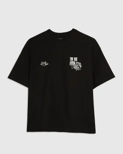 Black Oversized Fit Darts Big Fish T-Shirt