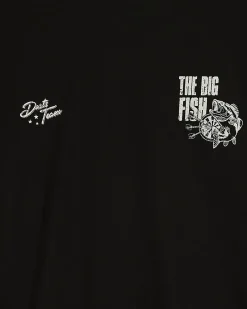 Black Oversized Fit Darts Big Fish T-Shirt
