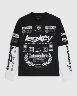 Black Oversized Fit Heavyweight Print T-Shirt