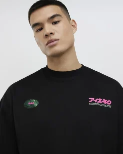 Black Oversized Fit Japanese Car T-Shirt