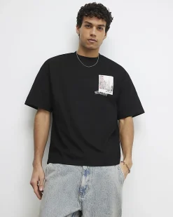 Black Oversized Fit Lightweight T-Shirt