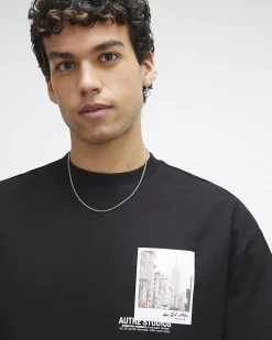 Black Oversized Fit Lightweight T-Shirt