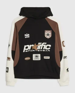 Black Oversized Fit Panel Hoodie