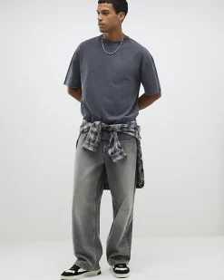 Black Oversized Fit Washed Midweight T-Shirt
