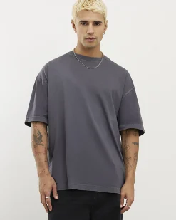 Black Oversized Fit Washed Midweight T-Shirt