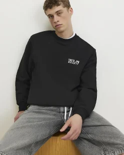 Black Oversized Tokyo Streets Mono Sweatshirt