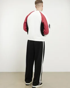 Black Oversized Wide Leg Side Stripe Joggers