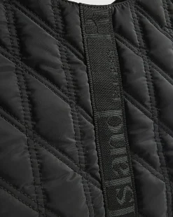 Black Padded Webbing Detail Shopper Bag