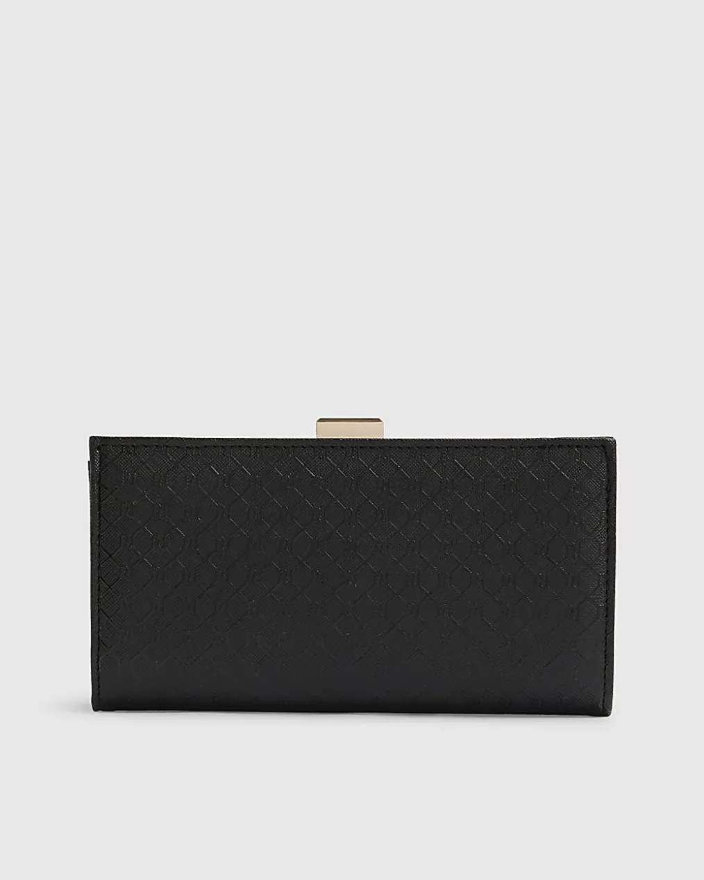 Black Panelled Monogram Clip Top Purse
