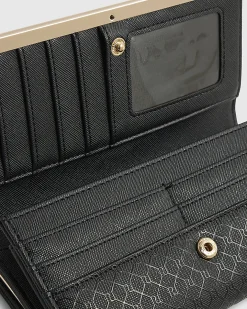 Black Panelled Monogram Clip Top Purse