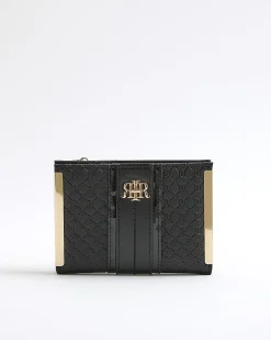 Black Panelled Monogram Purse