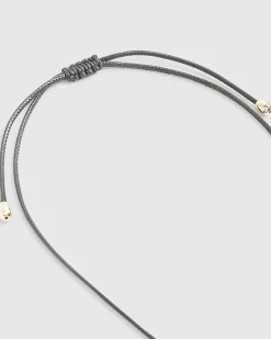Black Pebble Corduroy Necklace