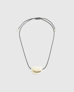 Black Pebble Corduroy Necklace