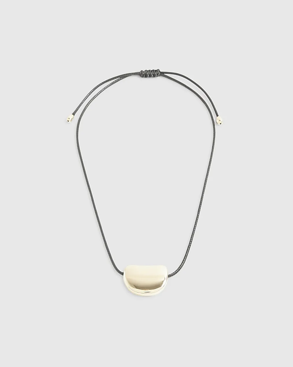 Black Pebble Corduroy Necklace