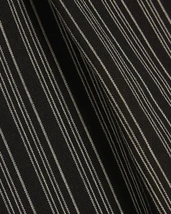 Black Pinstripe Lace Trim Shorts