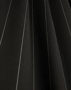 Black Pinstripe Wide Leg Trousers