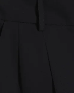 Black Pleated Barrel Leg Trousers