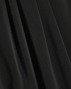 Black Pleated Neck Mini Shift Dress