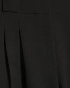 Black Pleated Wide Leg Trousers