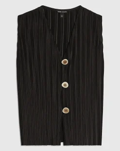 Black Plisse Waistcoat
