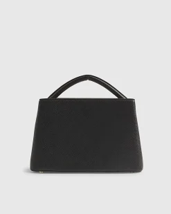 Black Pocket Front Charm Tote Bag