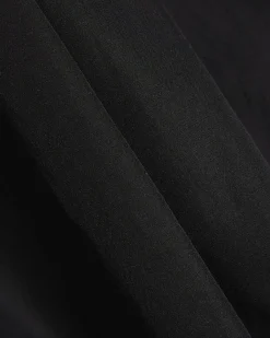 Black Poplin Barrel Leg Trousers