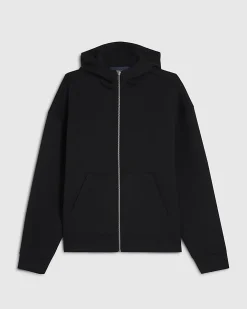 Black Premium Oversized Zip Through Hoodie