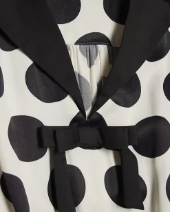 Black Premium Polka Dot Midi Dress