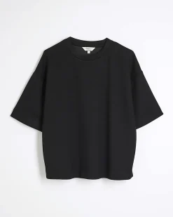 Black Premium Short Sleeve Boxy T-Shirt