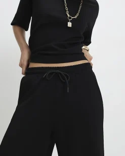 Black Premium Wide Leg Joggers