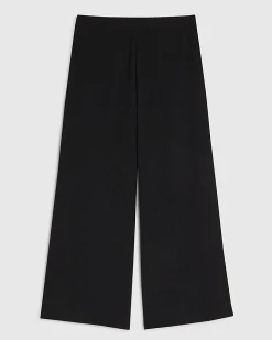 Black Pull On Textured Culottes