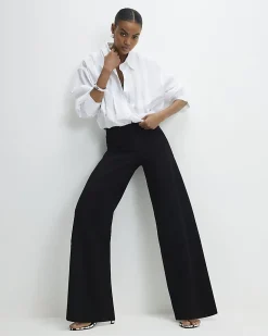 Black Pull-On Sculpt Palazzo Jeans
