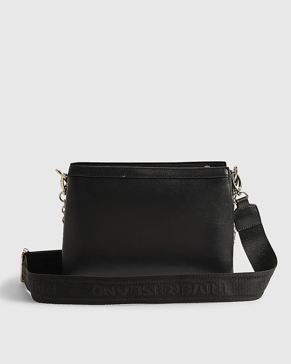 Black Quilted Monogram Crossbody Bag