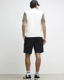 Black Regular Fit Cargo Shorts