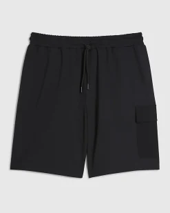 Black Regular Fit Cargo Shorts