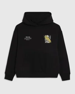 Black Regular Fit City Graphic Hoodie