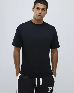 Black Regular Fit Cotton Midweight T-Shirt