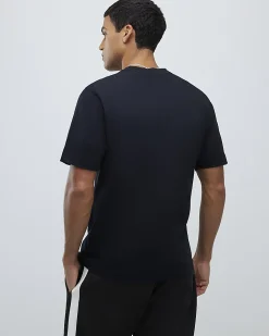 Black Regular Fit Cotton Midweight T-Shirt