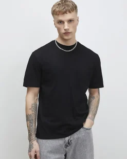 Black Regular Fit Cotton Crew Neck T-Shirt