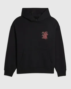 Black Regular Fit Fight Snake Hoodie