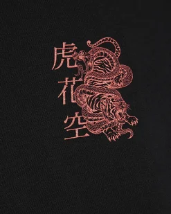 Black Regular Fit Fight Snake Hoodie