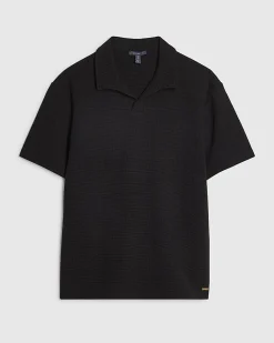 Black Regular Fit Lightweight Polo T-shirt