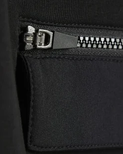 Black Regular Fit Nylon Pocket Cargo Shorts