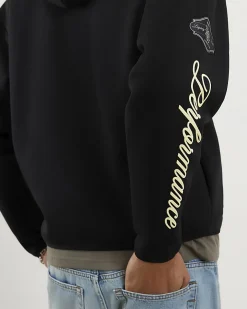 Black Regular Fit Penrose Zip Through Hoodie