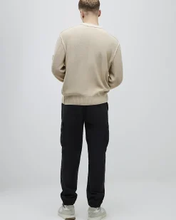 Black Regular Fit Stretch Cargo Trousers